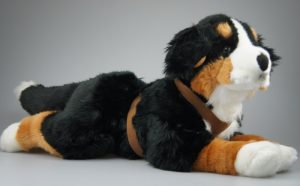 Liggende Berner bamse med seletøj på - Image 2