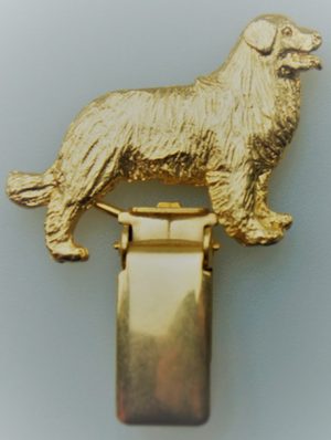 Broche med Berner og clips i "guld".
