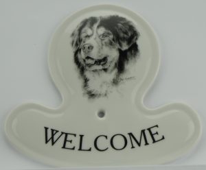 Skilt i porcelæn, Welcome